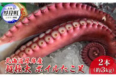 北海道 厚岸産 超極太 ボイルたこ足 2本（約3kg） [№5863-0854]