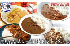 高島食品 カレー5種セット 各2パック 3ヵ月 定期便 [№5863-0897]
