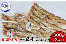 北海道産 一夜干し こまい 300g×3パック (合計900g)[№5863-0925]
