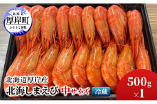 北海道 厚岸産 北海しまえび 中サイズ 500g×1 冷蔵 海老 エビ[№5863-1143]