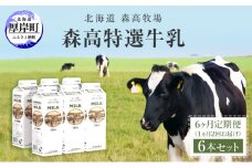 6ヵ月定期便 1ヵ月2回お届け 森高特選 牛乳 6本 セット (1本あたり1L×6本,合計72L) 北海道 牛乳 ミルク [№5863-1156]