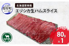 北海道 厚岸産 エゾシカ 生ハム スライス 80g 食肉用 鹿 [№5863-1194]