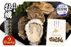 厚岸産 牡蠣マルえもん 約2kg サイズ色々・形色々 詰め合わせセット [№5863-1210]