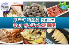 厚岸町 特産品 少量サイズ 6ヵ月 ちょこっと 定期便 【牡蠣 かき むき身 あさり アサリ たらこ タラコ 切子 カレー チーズ  ゴーダチーズ 魚貝類 海の幸 乳製品 レトルト】 [№5863-1231]