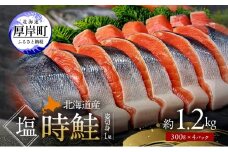 北海道産 塩時鮭 姿切身 1尾 約1.2kg （300g×4パック） [ 鮭 さけ 時鮭 貴重 焼き魚 魚 魚介類 サケ ]  [№5863-1379]