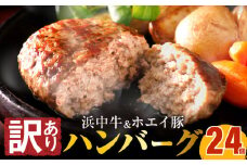 【訳あり】浜中牛＆ホエイ豚ハンバーグ(24個)_H0019-003
