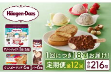 ＜全12回定期便・連続＞ハーゲンダッツ『3種の贅沢ギフトセット(合計216個)』アイスクリーム アイス スイーツ デザート_H0026-034