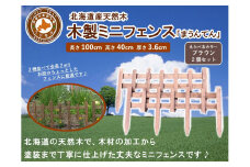 木製ミニフェンス「まうんてん」2個セット【ブラウン】【 天然木 DIY ガーデン お庭 アウトドア 木製 フェンス 標茶町 北海道 】