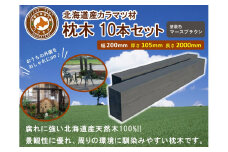 北海道産カラマツ枕木（200×105×2000）10本セット【配送不可：沖縄・離島】【 天然木 DIY ガーデン お庭 アウトドア 木製 標茶町 北海道 】