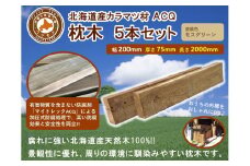 北海道産カラマツACQカラマツ枕木（200×75×2000）5本セット【配送不可：沖縄・離島】【 天然木 DIY ガーデン お庭 アウトドア 木製 標茶町 北海道 】
