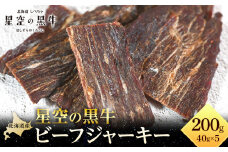 星空の黒牛 北海道 標茶町 ビーフジャーキー 40g × 5パック【 牛肉 贅沢 おつまみ 常備食 非常食 標茶町 北海道 】