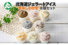 1335.アイスクリーム ジェラート 食べ比べ 8個 アイス 美味しさ 自慢 C セット 手作り 北海道 弟子屈町