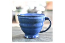 36.幸せいっぱいの摩周ブルーコーヒーカップ 1個 食器 工芸品 民芸品 陶芸 川湯温泉 5000円 北海道 弟子屈町