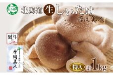1950. 無地熨斗 しいたけ 特A 秀品 4パック 計1kg 摩周美人 シイタケ 椎茸 生しいたけ きのこ キノコ 菌床栽培 肉厚 熨斗 のし 名入れ不可 送料無料 北海道 弟子屈町 12000円
