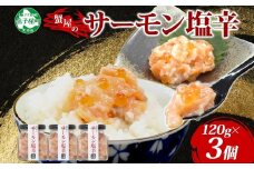 3113. サーモン塩辛 120g 3個 数量限定 小分け サーモン 鮭 さけ サケ いくら 漬け おつまみ アレンジ 海鮮 ご飯のお供 グルメ 冷凍 送料無料 瓶 ギフト 贈り物 プレゼント 北海道 弟子屈町