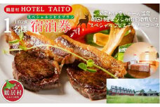 【北海道鶴居村】モール温泉 HOTEL TAITO宿泊券「1泊2食付きスペシャルジビエディナープラン(1名様)」