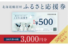 【北海道鶴居村】鶴居村ふるさと応援券（3,000円分）