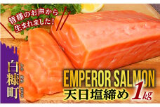 【4/17 9:59で終売】※2023年10月末までにお届け※エンペラーサーモン≪天日塩締め≫【1kg】