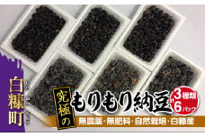 究極のもりもり納豆【3種類・計6パック】無農薬・無肥料・自然栽培・白糠産
