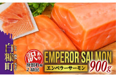 訳あり エンペラーサーモン 900g 数量限定 鮭 サーモン アトランティックサーモン さけ シャケ しゃけ sake カルパッチョ ソテー レアステーキ 人気 生食用 刺身 お刺身 刺し身 魚介類 海鮮 冷凍 厚切り 薄切り ふるさと納税 ふるさとチョイス チョイス 北海道 白糠町