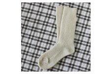 【敬老の日9/18お届け】サフォーク靴下・生成りダブルリブ＜小＞【22～24cm】