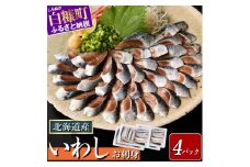 北海道産「刺身いわし」【20枚×4パック（40尾分）】