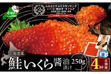 ランキング第2位獲得！【海鮮定期便】いくら醤油漬け 合計1kg【250g×1パック 4回 お届け】 4ヵ月 定期便（ 定期便 海鮮 いくら定期便 イクラ定期便 北海道 定期便 海鮮 定期便 海鮮 定期便 海鮮 定期便 海鮮 定期便 海鮮 ふるさとチョイス ふるさと納税 ランキング ）