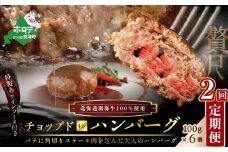 【定期便】「別海牛チョップドインハンバーグ 100g×6個 」×【2回配送】（ ふるさと納税 ハンバーグ 牛ハンバーグ 訳あり 訳有 訳アリ 牛100% 牛肉100% 牛肉 牛 肉 お肉 おにく にく 北海道 北海道産 国産 別海町 別海町産 2 ２箇月 ２カ月 ２ヶ月 二ヶ月 二か月 ふるさとチョイス キャンペーン 限度額 計算 ランキング やり方 シミュレーション チョイス チョイスマイル ）