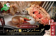 【定期便】「別海牛チョップドインハンバーグ 100g×9個 」×【12回配送】（ ふるさと納税 ハンバーグ 牛ハンバーグ 牛100% 牛肉100% 牛肉 牛 肉 お肉 おにく にく 北海道 北海道産 国産 別海町 別海町産 １2 １２ヶ月 １２カ月 １２箇月 十二か月 十二ヶ月 ふるさとチョイス 仕組み キャンペーン 限度額 計算 ランキング やり方 シミュレーション チョイス チョイスマイル ）