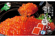 ★NR*2 希少な塩いくら！ 本場北海道 塩いくら 500g【NK0002NR0】（野付漁業協同組合）（ ふるさと納税 いくら イクラ  塩漬け 鮭 国産 野付 別海町 北海道 小分け  訳あり ふるさとチョイス ランキング キャンペーン やり方 限度額 仕組み シミュレーション ）