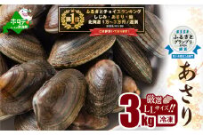 御礼！ランキング第１位獲得！北海道 道東産  (冷凍) アサリ中 3kg　約 300g ×10 袋【計約3kg】（北海道 あさり アサリ ふるさとチョイス ふるさと納税 仕組み キャンペーン 限度額 計算 ランキング やり方 シミュレーション チョイス チョイスマイル ）