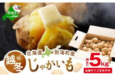 2026年3～4月発送 北海道別海町産 越冬じゃがいも5kg(１種おまかせ)【JV0000006】（きたあかり、ワセシロ、男爵、メークイーン、レッドムーン）