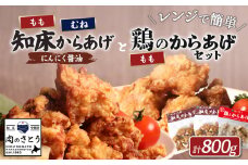 レンジで簡単 知床からあげ にんにく醤油 もも肉 むね肉 鶏のからあげ 800gセット | オンライン申請 ふるさと納税 北海道 中標津 唐揚げ 全3種 にんにく 醤油 鶏 レンチン 揚げたて 冷凍食品 時短 調理 ザンギ おかず 惣菜 弁当 専門店 店の味 お取り寄せ ワンストップ マイページ 肉のさとう 中標津町【35029】