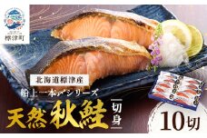 北海道標津産 天然 秋鮭 切身 (10切)＜船上一本〆シリーズ＞ 【1023824】