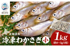 北海道産　冷凍わかさぎ(小)1kg＜最大約8cm、重さ4～5g＞　おすすめ　おいしい　天然【1111811】