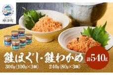 鮭ほぐし(100g×3個)・鮭わかめ(80g×3個)セット 鮭フレーク 瓶詰め 国産 北海道 サケ【1238778】