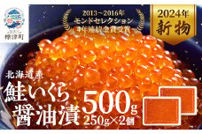 ＜令和6年新物＞北海道産鮭いくら醤油漬500g(250g×2) イクラ 北海道 おすすめ さけ 天然【1377514】