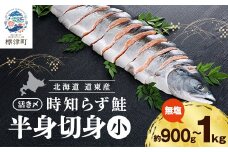 北海道道東産　活き〆時知らず鮭半身切身(小)約900g-1kg 北海道 人気 おすすめ さけ 天然【1069437】