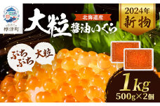 ＜令和6年新物＞北海道産＜大粒＞醤油いくら500g×2個 イクラ 北海道 人気 おすすめ 魚卵 天然【1529651】