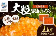 北海道産＜大粒＞醤油いくら500g×2個 イクラ 北海道 人気 おすすめ 魚卵 天然_いくら いくら醤油漬け 冷凍 小分け 鮭 鮭卵 国産 本場 北海道産【1529651】