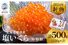 ＜令和6年新物＞塩いくら500g(250g×2) イクラ 北海道 人気 おすすめ 小分け 魚卵 天然【1565548】