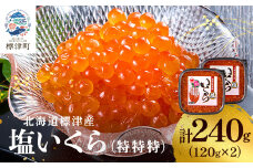 ＜令和6年新物＞塩いくら120g×2パック 塩漬け イクラ 北海道 人気 おすすめ 小分け 天然【1572815】