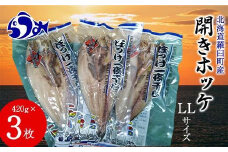 開きホッケLL 420g×3枚 魚 北海道 海産物 魚介 魚介類 生産者 支援 応援
