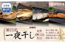 羅臼産 一夜干し お魚4種12点セット３ ほっけ開き そい 鱈 秋鮭 北海道 知床 羅臼町 生産者 支援 応援