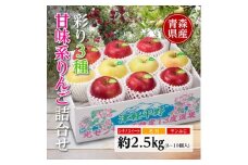 りんご/青森県産　彩り3種甘味系りんご詰合せ(高糖度)約2.5kg【1655319】