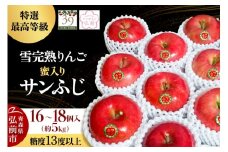 【25年12月発送】りんご 【 数量限定 】雪完熟りんご 最高等級 蜜入り 糖度13度以上 「特選」弘前市産 サンふじ 約 5kg 16～18個【レビューキャンペーン】