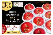 【25年12月発送】りんご 【 数量限定 】訳あり 雪完熟 家庭用 蜜入り 糖度13度以上 サンふじ 約 5kg 16～18個入り【レビューキャンペーン】