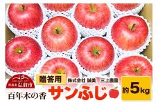 【25年12月～発送】りんご 贈答用 百年木の香 三上農園 サンふじ 約5kg【先行受付】 青森 果物 フルーツ 林檎 リンゴ くだもの 予約【レビューキャンペーン】