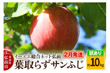 【26年2月発送】りんご【訳あり】葉取らず サンふじ 約10kg 糖度 13度以上 EMりんご【レビューキャンペーン】