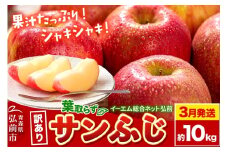 【26年3月クール便発送】りんご【訳あり】葉取らず サンふじ 約10kg 糖度 13度以上 EMりんご【レビューキャンペーン】